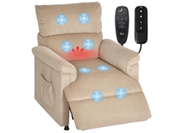 Sillón reclinable eléctrico con masaje y calefacción, terciopelo de pana, marrón.