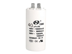 Condensador Cbb60 40uf 450v Ca Cilindro 94x45mm Para Compresor Bomba De Agua Motor Branco
