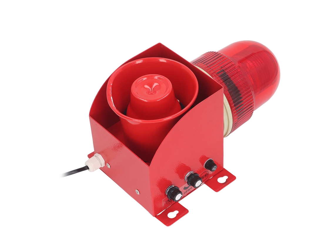 Alarma de sirena industrial ajustable con luz estroboscópica, resistente al agua, enchufe europeo de 220 V