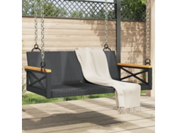 Banco columpio 109x62x40 cm mimbre negro Dkd Home Decor