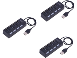Concentrador Usb De 3 Piezas Con Interruptores Independientes, Divisor Compacto