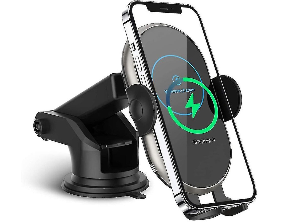 Cargador Carro Qi Fast Para Apple, Samsung Yizhood Seda Negro