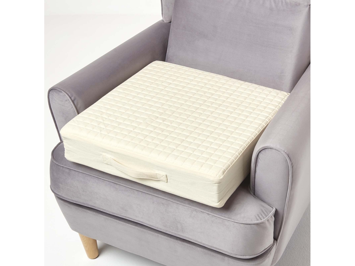 Homescapes Cream Cotton Orthopaedic Foam Armchair Booster Cushion