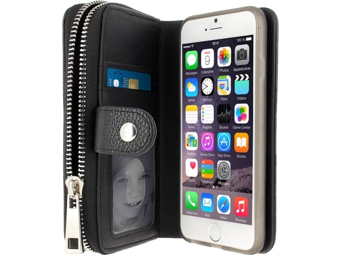 Funda iPhone 6, 6S AVIZAR FOLIO-LUXUPU-BK-IP6 Negro