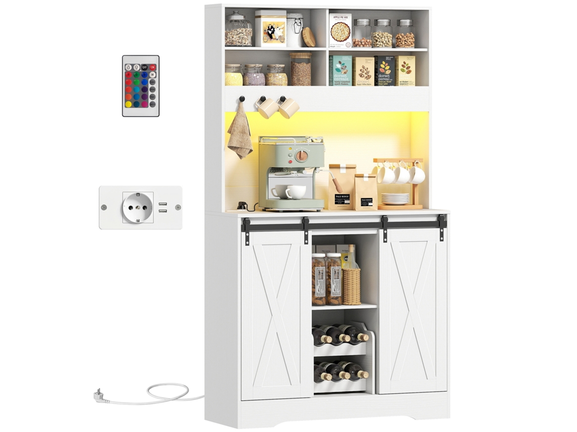 Aparador Moderno com 2 Portas, Sistema de Fechamento Suave, Prateleiras Ajustáveis, Branco Brilhante ZENCORE SERVICES