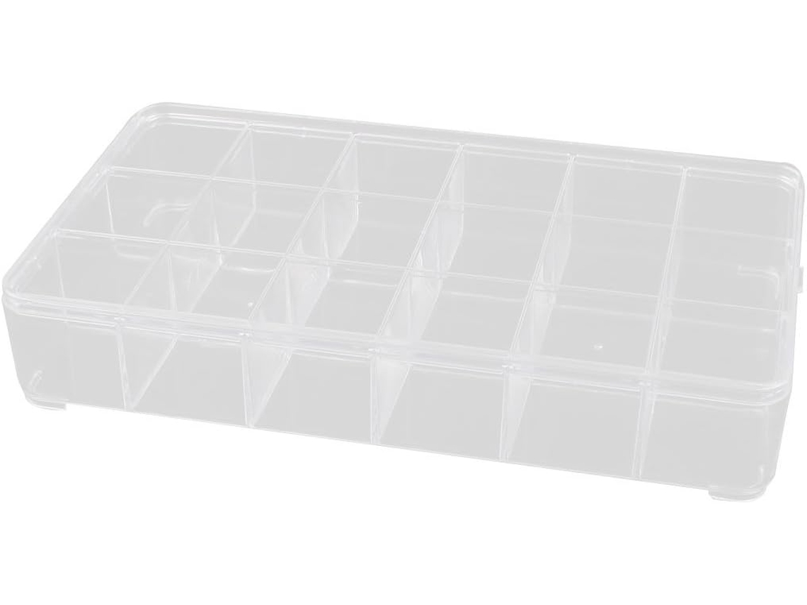 Organizador Rectangular Transparente De Ps Con 18 Compartimentos Para Componentes Electrónicos