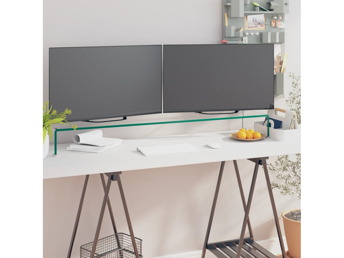 Mueble Suporte de Tv/Monitores en Cristal Transparente 110X30X13 Cm