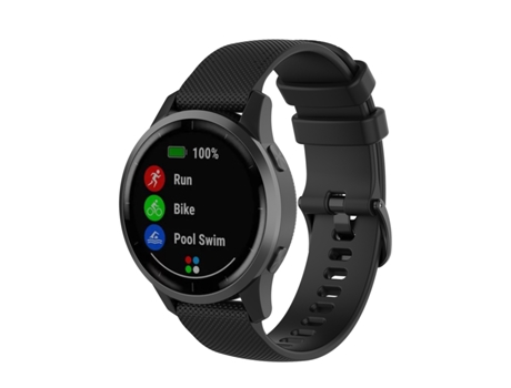 Correa Smartwatch para Garmin Vivoactive 4 22mm Silicona (Negro)