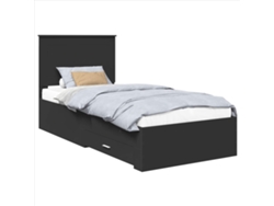 Maison Exclusive - Estructura De Cama Con Cabecera Negro Y Plata 75 X 190 Cm