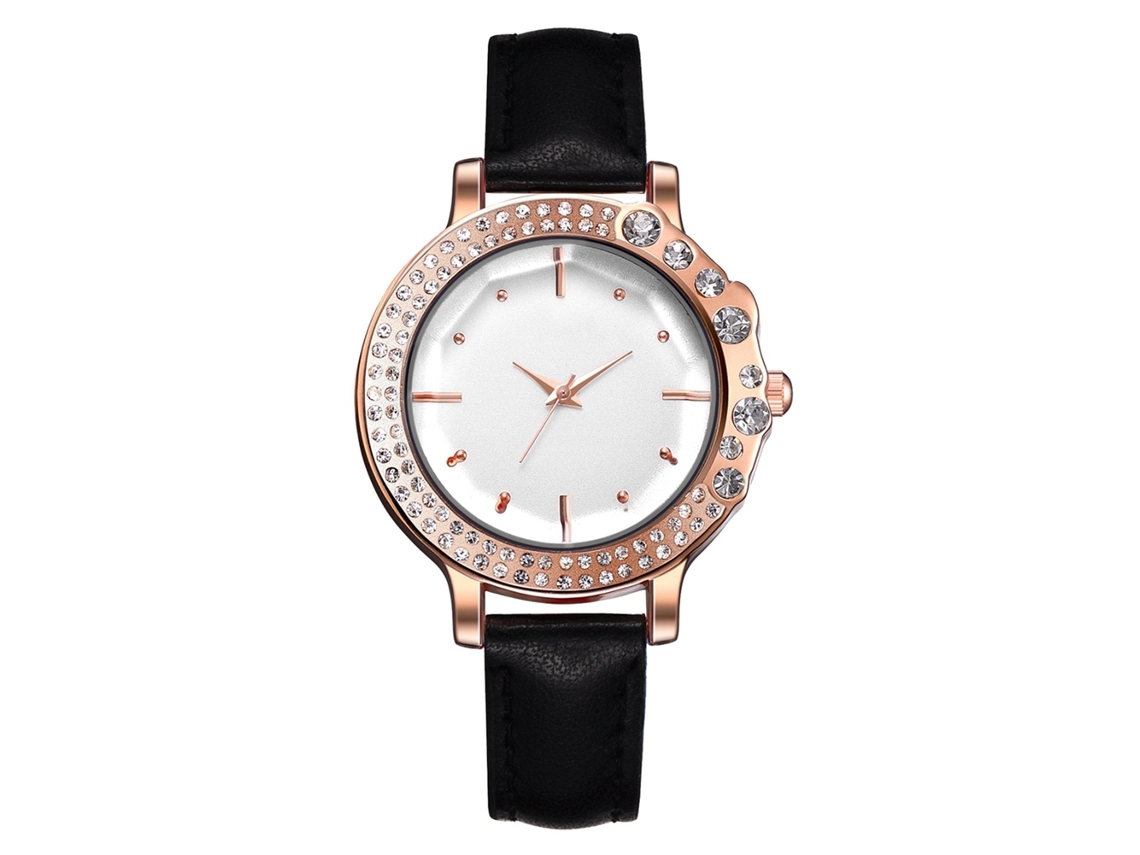 Reloj De Pulsera De Moda Para Mujer Xr3370 De Cuarzo Con Correa Negra Clásica.