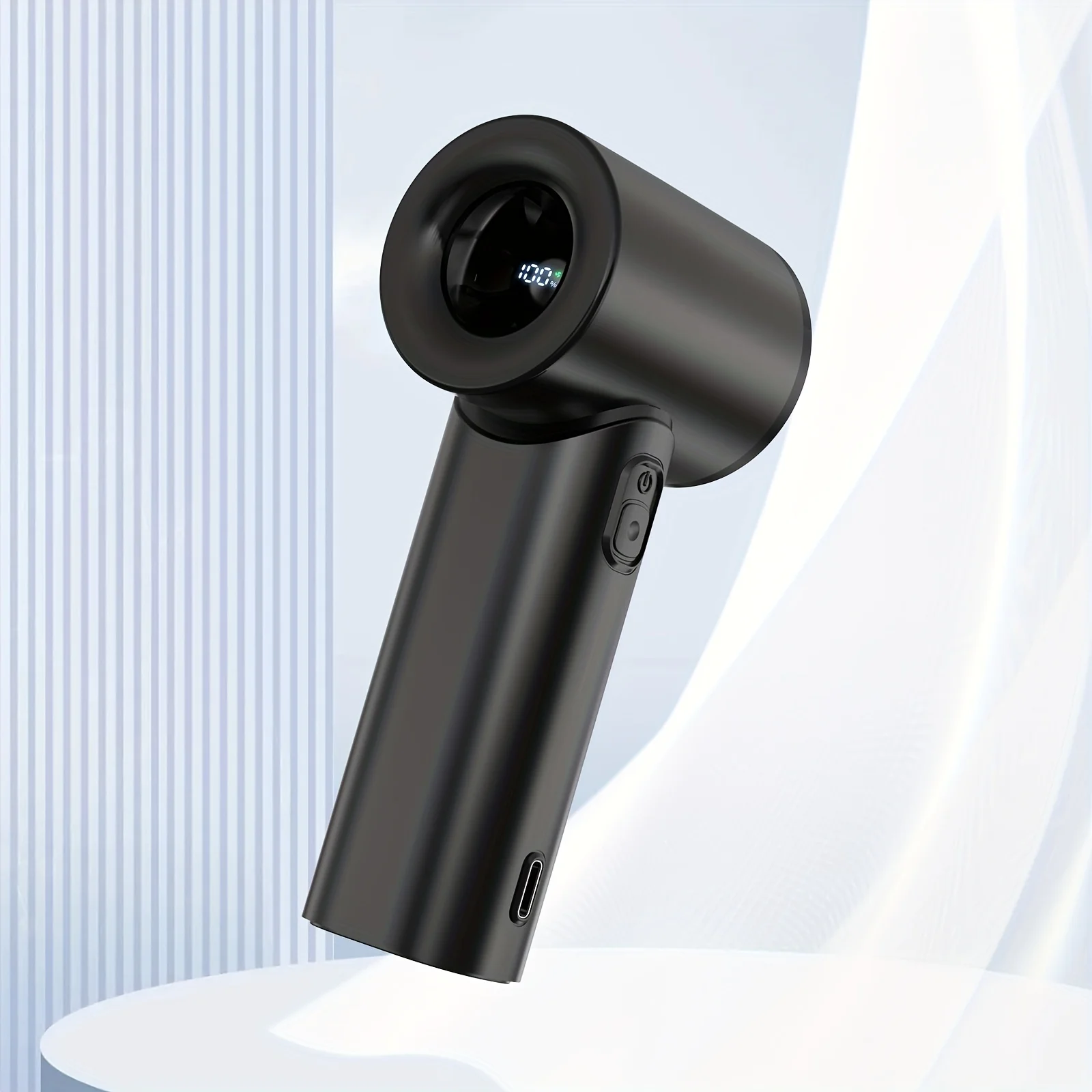 Ventilador Portátil Recargable (negro), Diseño Elegante, Ventilador De Alta Velocidad.