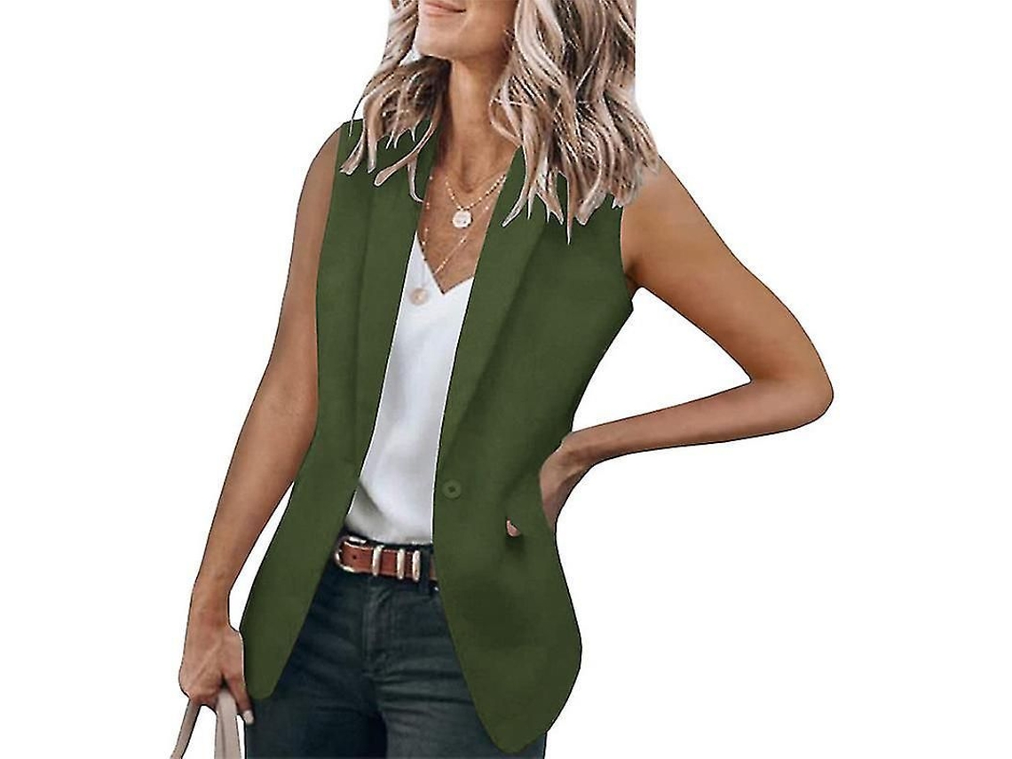 Chaleco formal de manga corta para mujer, ideal para ocasiones informales en el trabajo, primavera, otoño e invierno, modelo 2026.