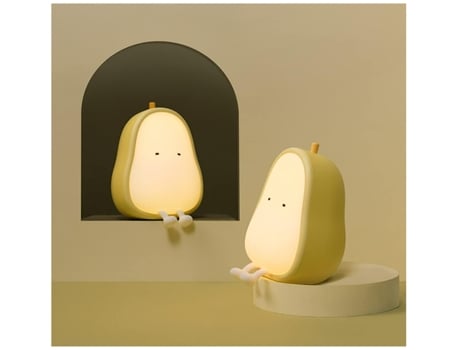 Linda luz nocturna de silicona en forma de pera, luz nocturna para el hogar para niños, lámpara recargable por USB, ABS PC, luz nocturna para CHRON...