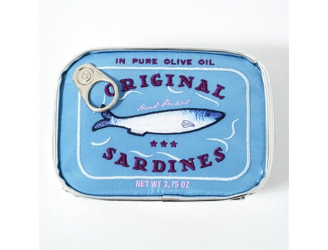 Bolsa de maquiagem para sardinhas em lata Bolsa de armazenamento de higiene Azul