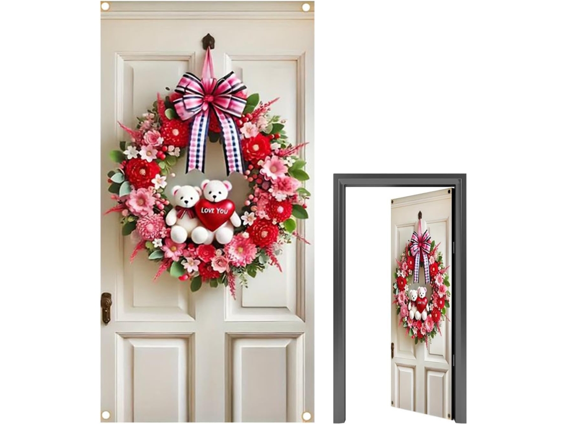 Guirnalda decorativa para enamorados 180x90 Decoración romántica para fiestas Adorno ideal para puerta de entrada, balcón o ventana GOKOCO