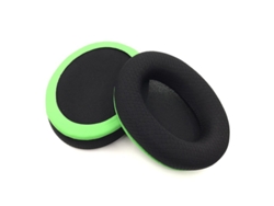 Almohadillas para auriculares Kingston HyperX Cloud Pro de espuma suave, negras y verdes.