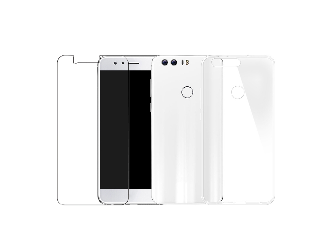 Huawei Honor 8 Funda Suave De Tpu + Película De Vidrio Templado Set De Protección Para Teléfonos