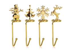 Soportes Para Calcetines Navideños (paquete De 4), Ganchos Metálicos Antideslizantes Para Colgar Calcetines Navideños.