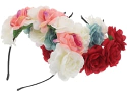 Conjunto De 3 Tiaras Florais Para Casamento, Acessórios De Cabelo Boêmios Em Tecido Leve.