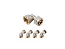 X Codo 1/2 Hembra Para Tubo Multicapa De Compresion 16 Mm, Sin Necesidad De Maquina Prensadora, Gris Suinga