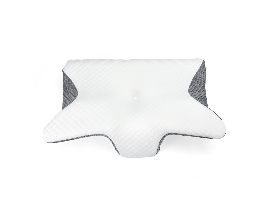 Almohada Cervical Con Forma De Mariposa - Blanco Y Gris