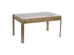 Mesa Centro Metal Cristal Dorado 102x62x53cm