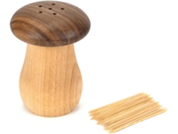 Lindo Porta Palillos De Madera En Forma De Hongo (con Palillos)