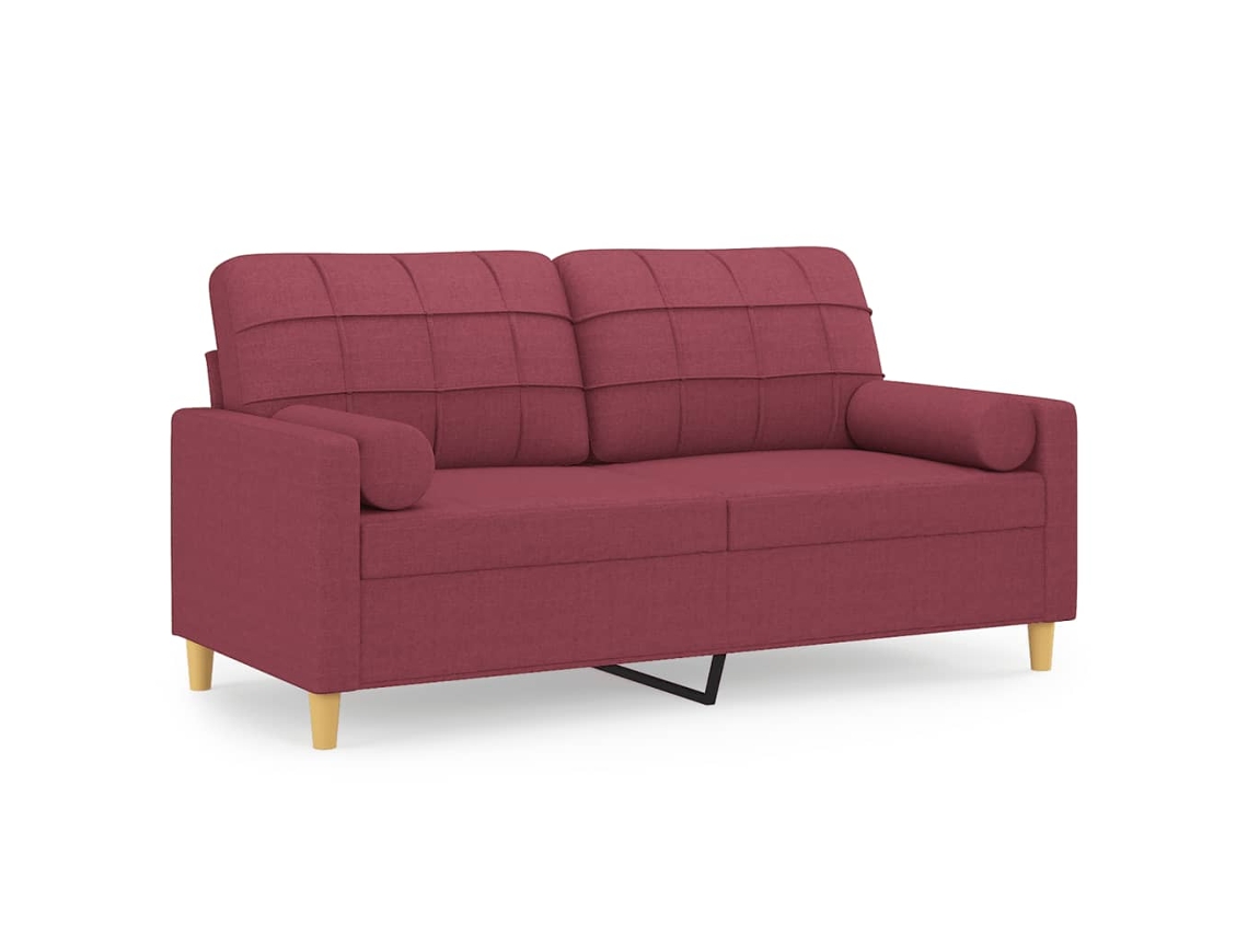 Maison Exclusive - Sofá De 2 Plazas Con Cojines Tela Rojo Tinto 140 Cm