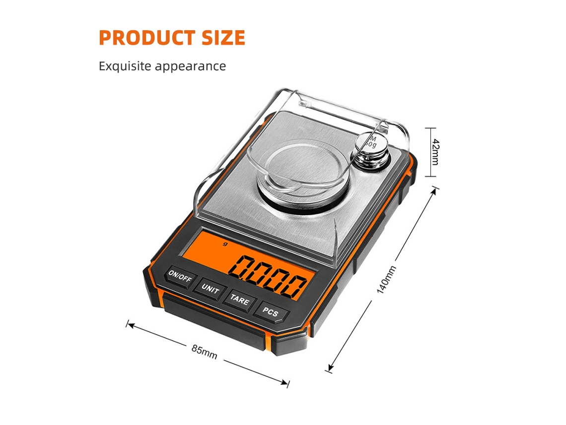 Balanza Electrónica De Alta Precisión De 50 G Y 0,001 G Con Pantalla Lcd Digital Para Joyería Y Polvos.