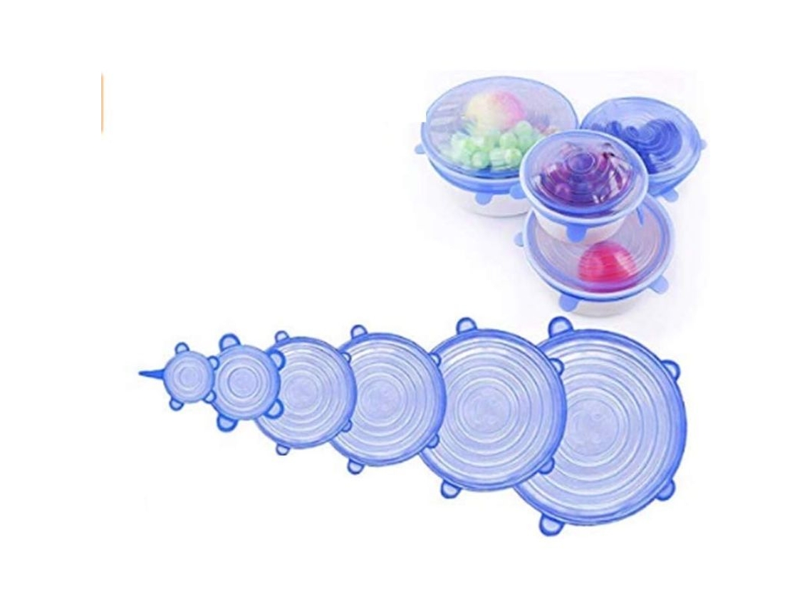 Juego De 6 Tapas De Silicona Expandibles De Varios Tamaños, Reutilizables.