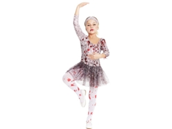 Disfraz de Bailarina Zombie gris con tocado para niña y adolescente