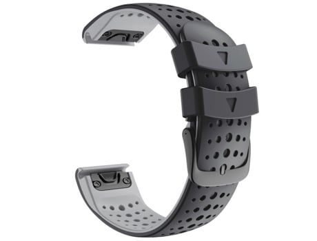 Pulseira para Garmin Fenix 5X, 5X Plus, 6X, 6X Pro, 3, 3HR, 2 Charlie 26 mm NegroGris