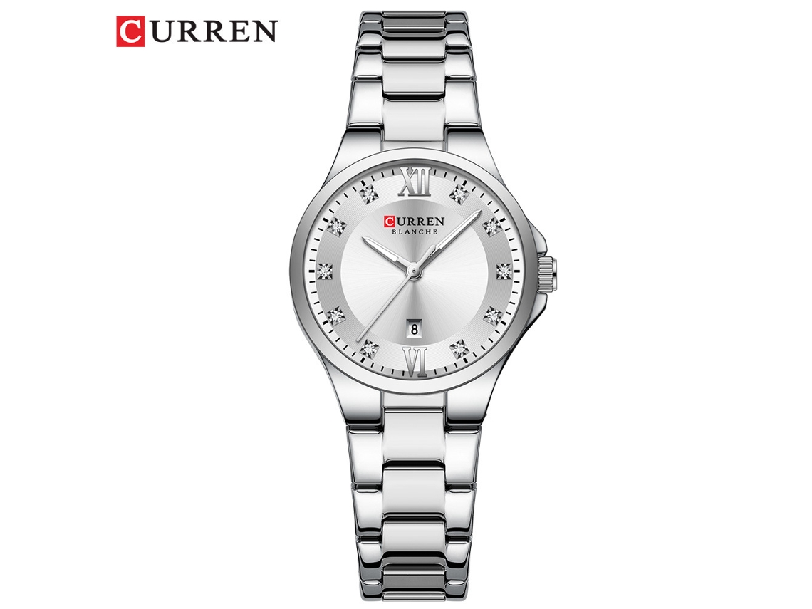 Reloj De Pulsera De Cuarzo Para Mujer, Elegante Y Con Pedrería, Resistente Al Agua Y Con Calendario.