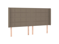 Maison Exclusive - Cabecero Con Orejas De Tela Gris Taupe 203x16x118/128 Cm