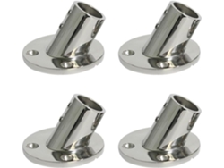 4x Acero Inoxidable 60 Grados 22 Mm 7/8 Pulgadas Tubo Base Redondo Para Pasamanos