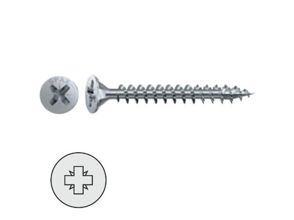 Tornillo rosca madera cabeza plana pozidriv spax wirox a3j largo 35mm diámetro 3.5mm (caja 1000)