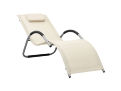 Tumbona Mueble para patio Asiento de jardín de textilene crema y gris