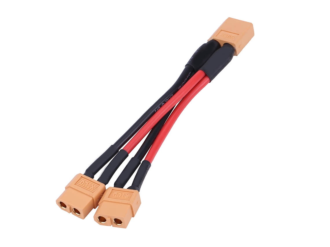 Adaptador De Conector De Batería Paralela Xt60 Cavo 14awg Para Rc Lipo, 1 Macho A 2 Hembras