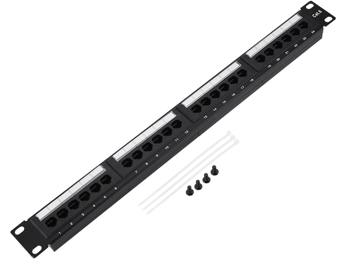 Adaptador De Red Lan Cat6 De 24 Puertos Para Panel, Rack De Cables Y Montaje En Pared