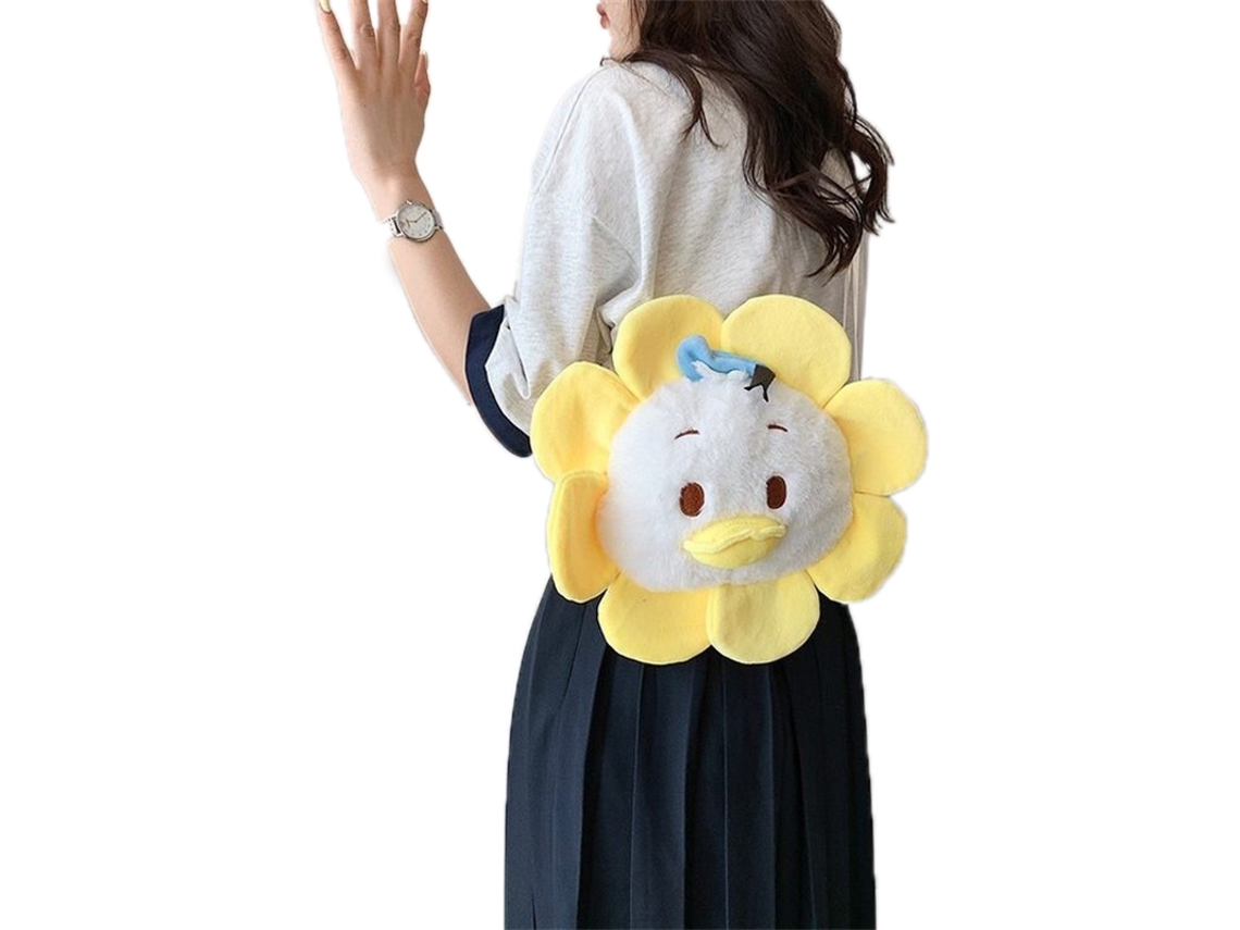 Bolso Bandolera De Peluche Con Diseño De Pato, De Algodón Pp Suave.