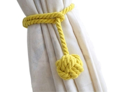 2026-33002-2 Unidades De Ataduras De Cortinas - Ataduras De Cuerda Resistentes, Hechas A Mano (amarillo)