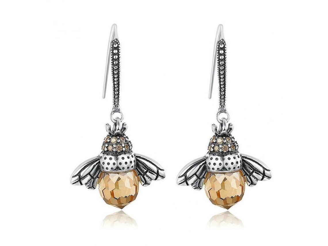 2026-aretes Colgantes Abeja De Plata Esterlina Con Zirconia Para Mujeres Niñas Lindos Regalo Hipoalergénico