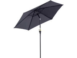 Sombrilla Parasol Reclinable para Jardín Patio Terraza Playa Piscina con Manivela Protector UV 2.7x2.35m Aluminio Blanco SELEOK