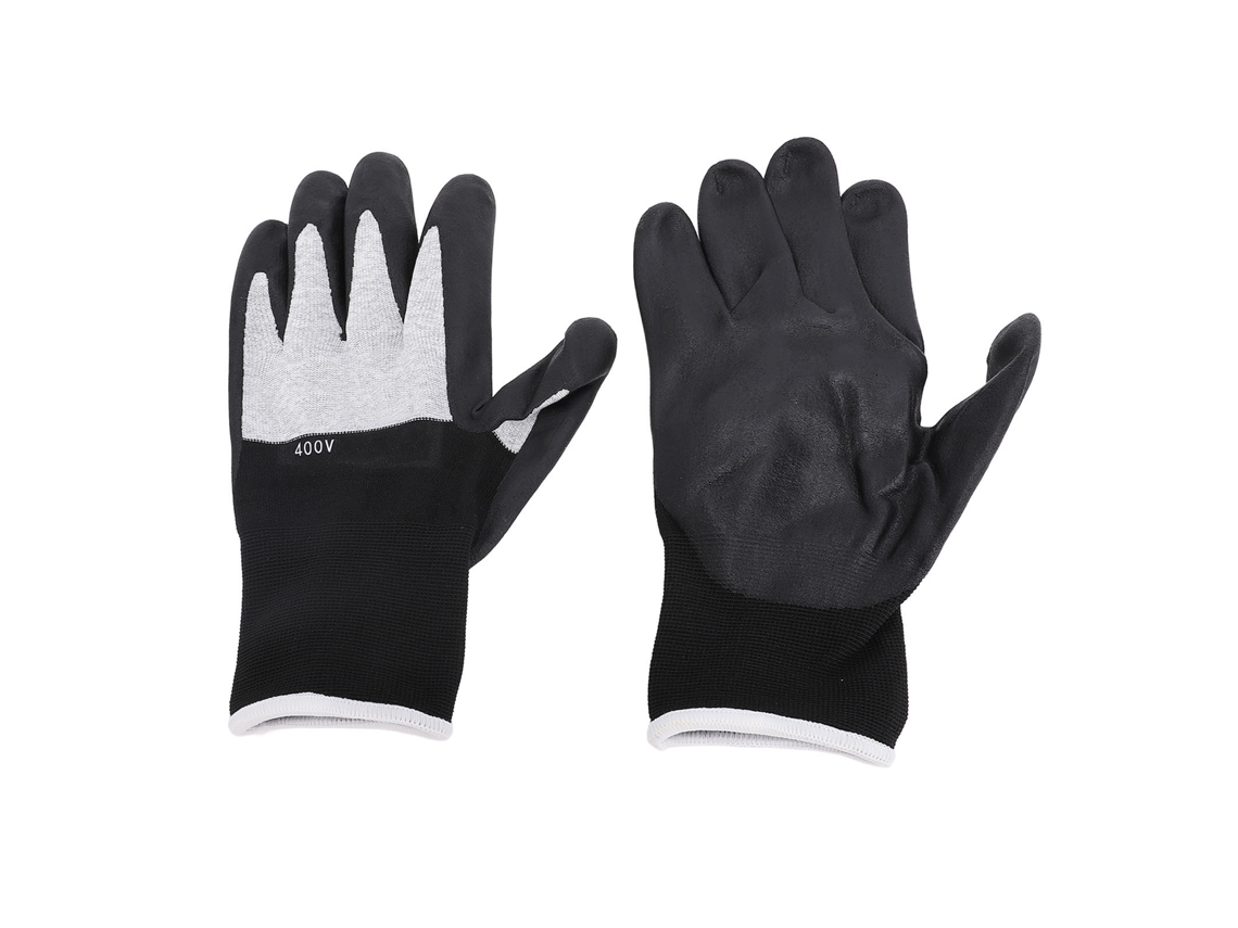 Guantes De Trabajo Aislantes De 400 V, Resistentes Al Voltaje, De Goma, Con Palma De Nailon Ignífugo, Para Electricistas.