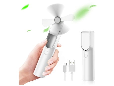 Mini Ventilador Portátil ENZON 4800Mah 3 Velocidades 18 Horas Blanco