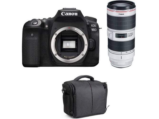Kit Cámara CANON EOS 90D + EF 70-200mm f/2.8L IS III USM + Bolsa (APS-C)