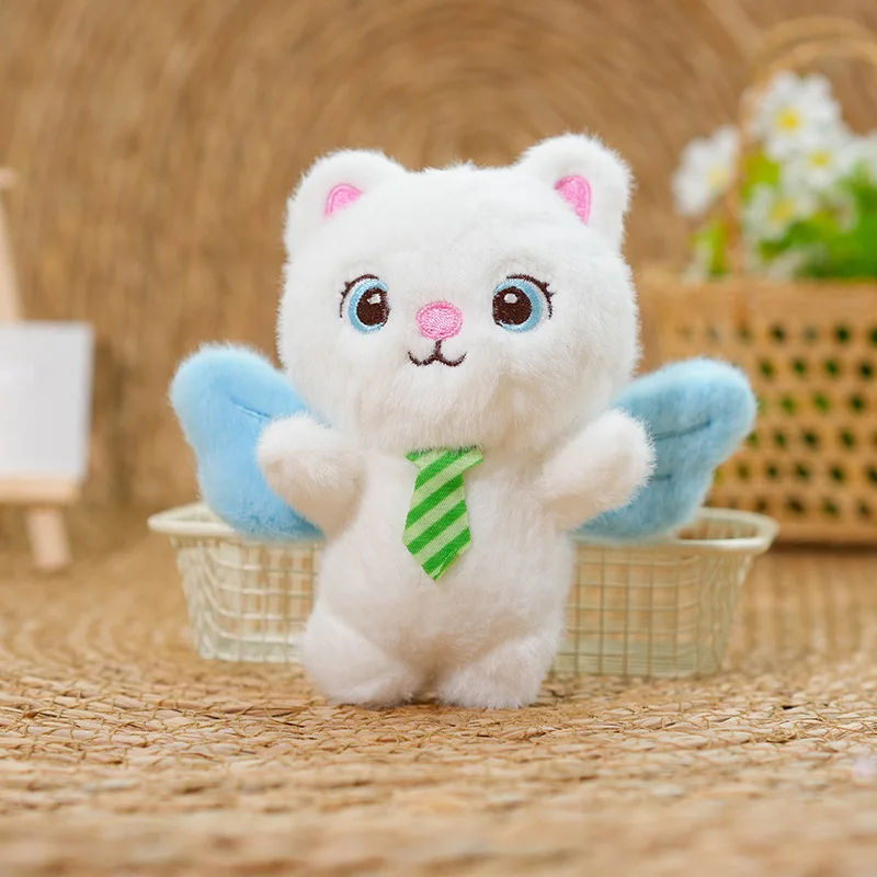 (azul) Chaveiro De Pelúcia De Gato Anjo Fofo De 12 Cm
