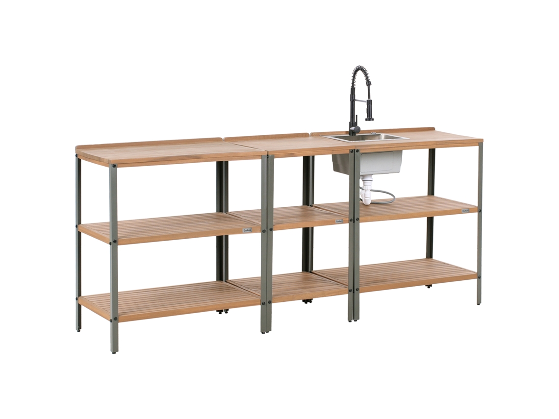 Cocina de jardín Beliani Ivrea en madera de acacia con certificación FSC®, color marrón