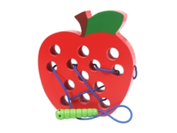 -juguete De Encaje De Madera Montessori: Gusano Comiendo Frutas, Juego De Viaje Para Niños, Educación Temprana Manzana