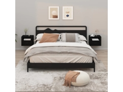 Mesitas de Noche de Pared 2 Pzs 50X36X40 Cm Negro